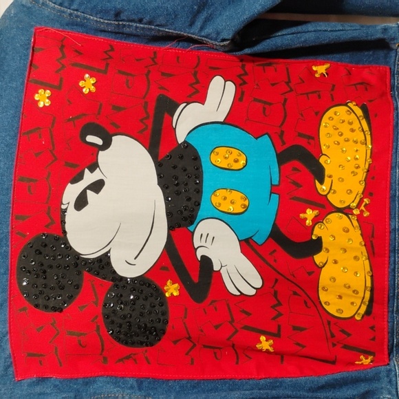 SALE! Mickey & Co. Walt Disney Sequined Decorated Vint Denim Yth Jacket (A-72) - Picture 3 of 11
